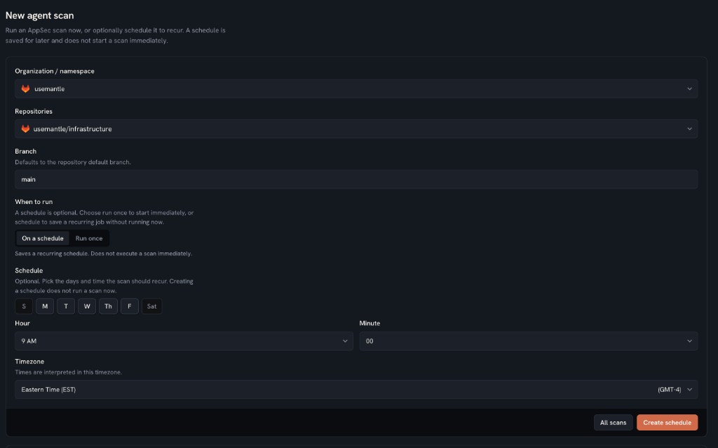 New agent scan form